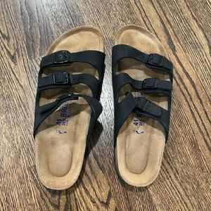 Women's Birkenstock Florida Soft Footbed Slide Sandals Black Size 41 gently used